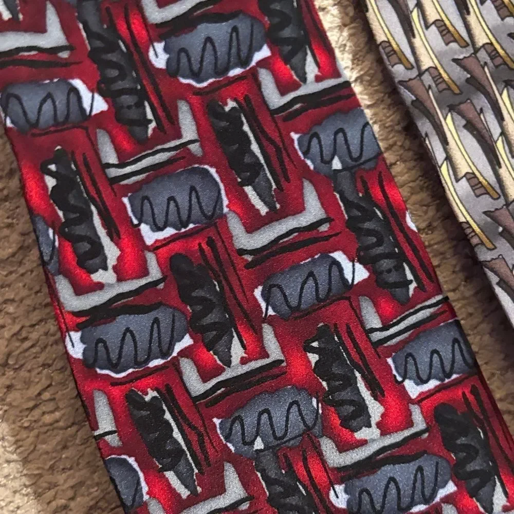 J. Garcia Vibrant Tie Collection in Red, Black, and Gray
